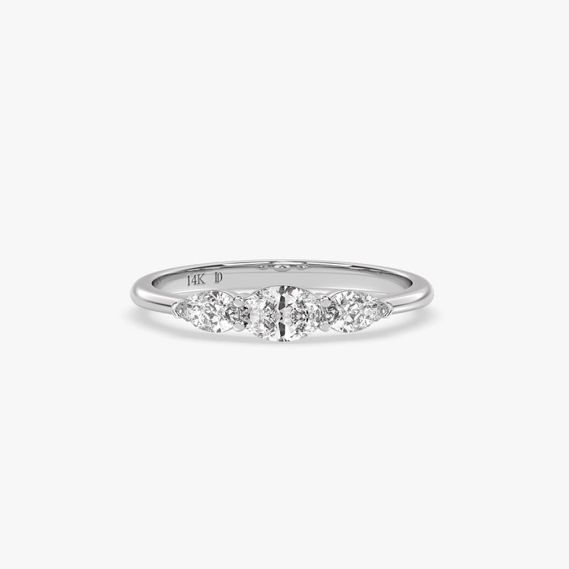 Three-Stone Gold Diamond Ring