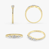 Three-Stone Gold Diamond Ring
