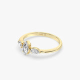 Three Stone Marquise Diamond Ring in Gold