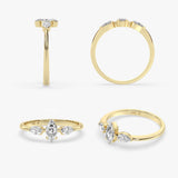 Three Stone Marquise Diamond Ring in Gold