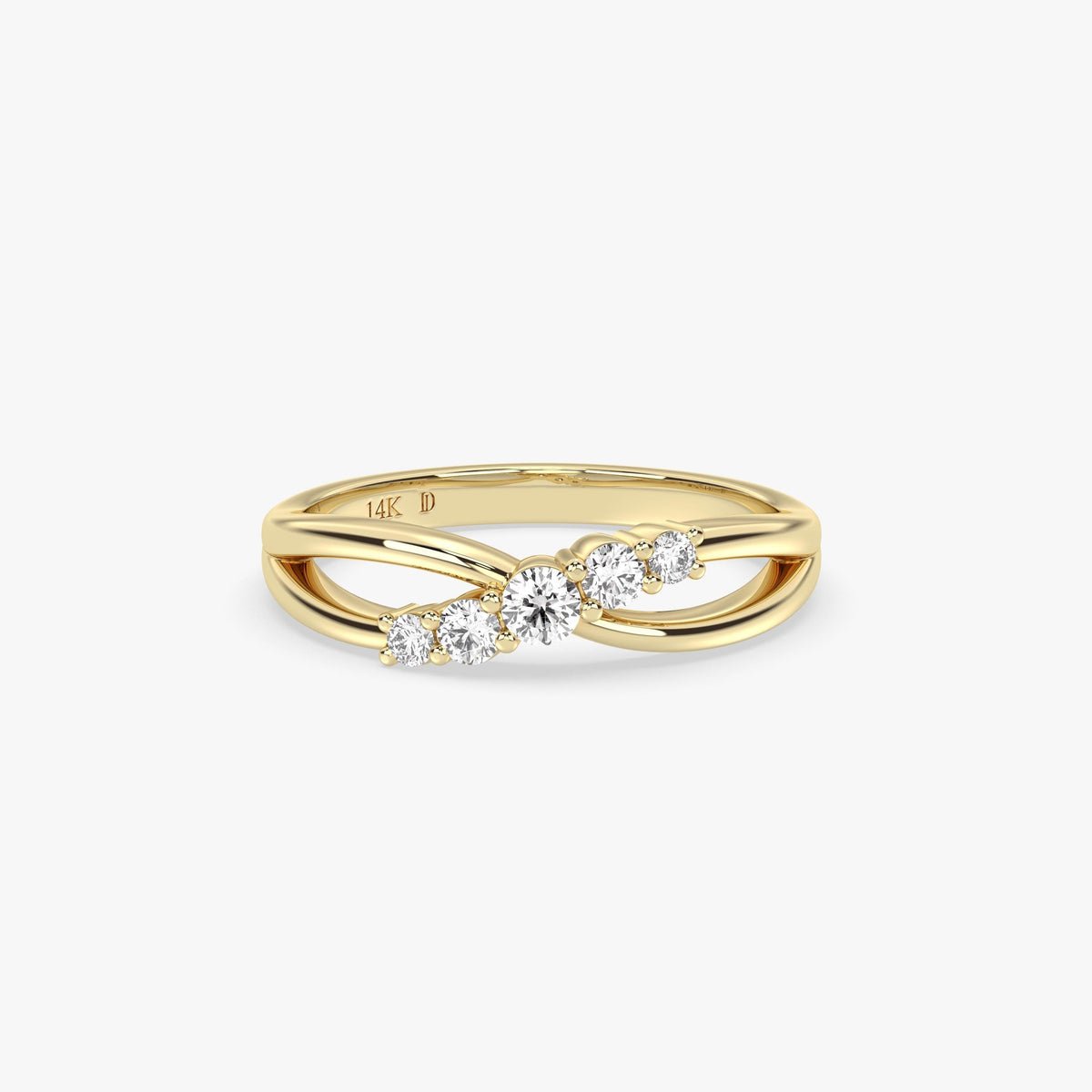 Diamond Twist Ring in Gold