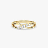 Diamond Twist Ring in Gold