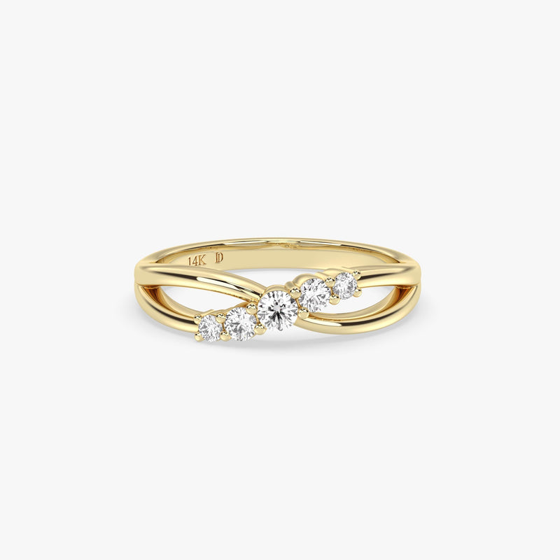 Diamond Twist Ring in Gold