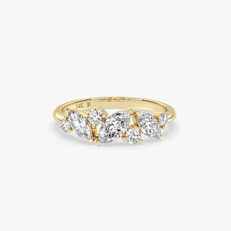 Marquise Lab Grown Diamond Leaf Ring in Gold