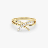 Diamond Crossover Ring in Gold