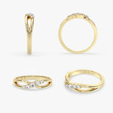Diamond Twist Ring in Gold