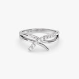 Diamond Crossover Ring in Gold