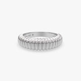 Ribbed Dome Ring in Gold