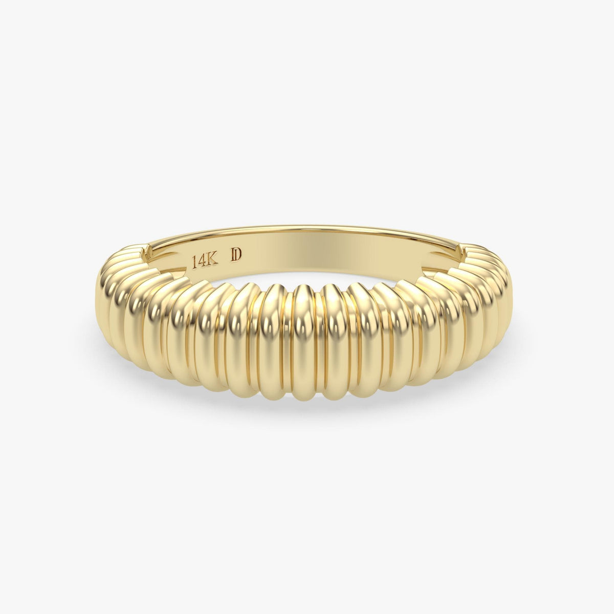 Ribbed Dome Ring in Gold