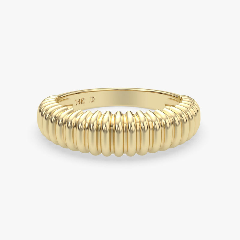 Ribbed Dome Ring in Gold