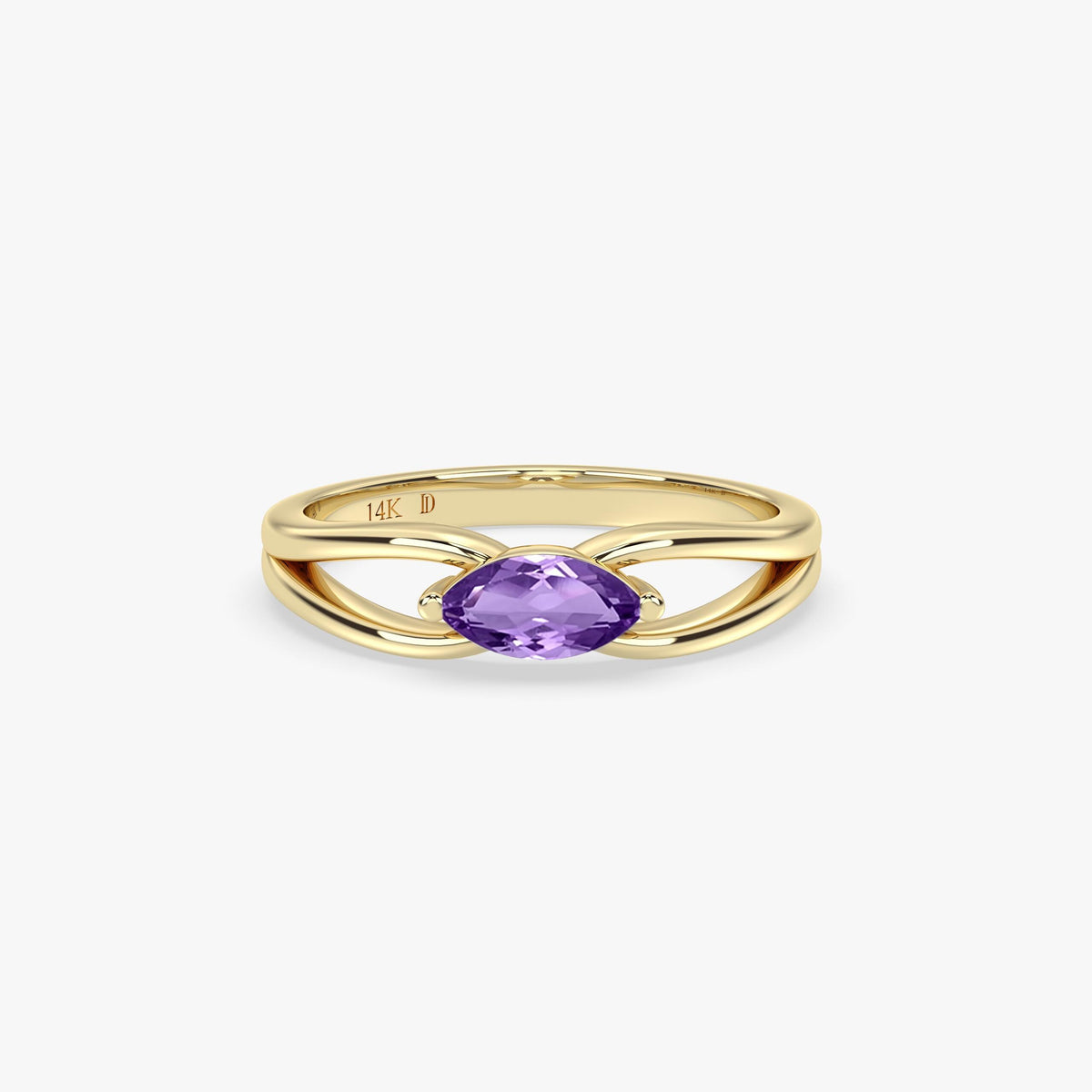 Gold Marquise Amethyst Ring