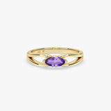Gold Marquise Amethyst Ring