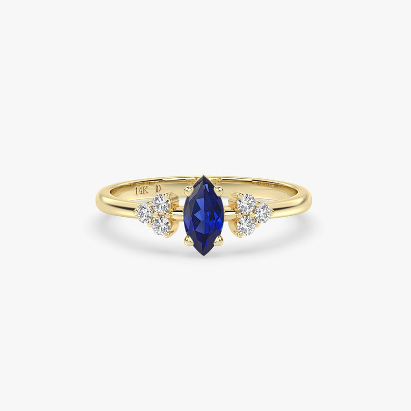 Sapphire Marquise Lab Grown Diamond Ring