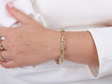 Link Bracelet with White Gold & Green Enamel Details