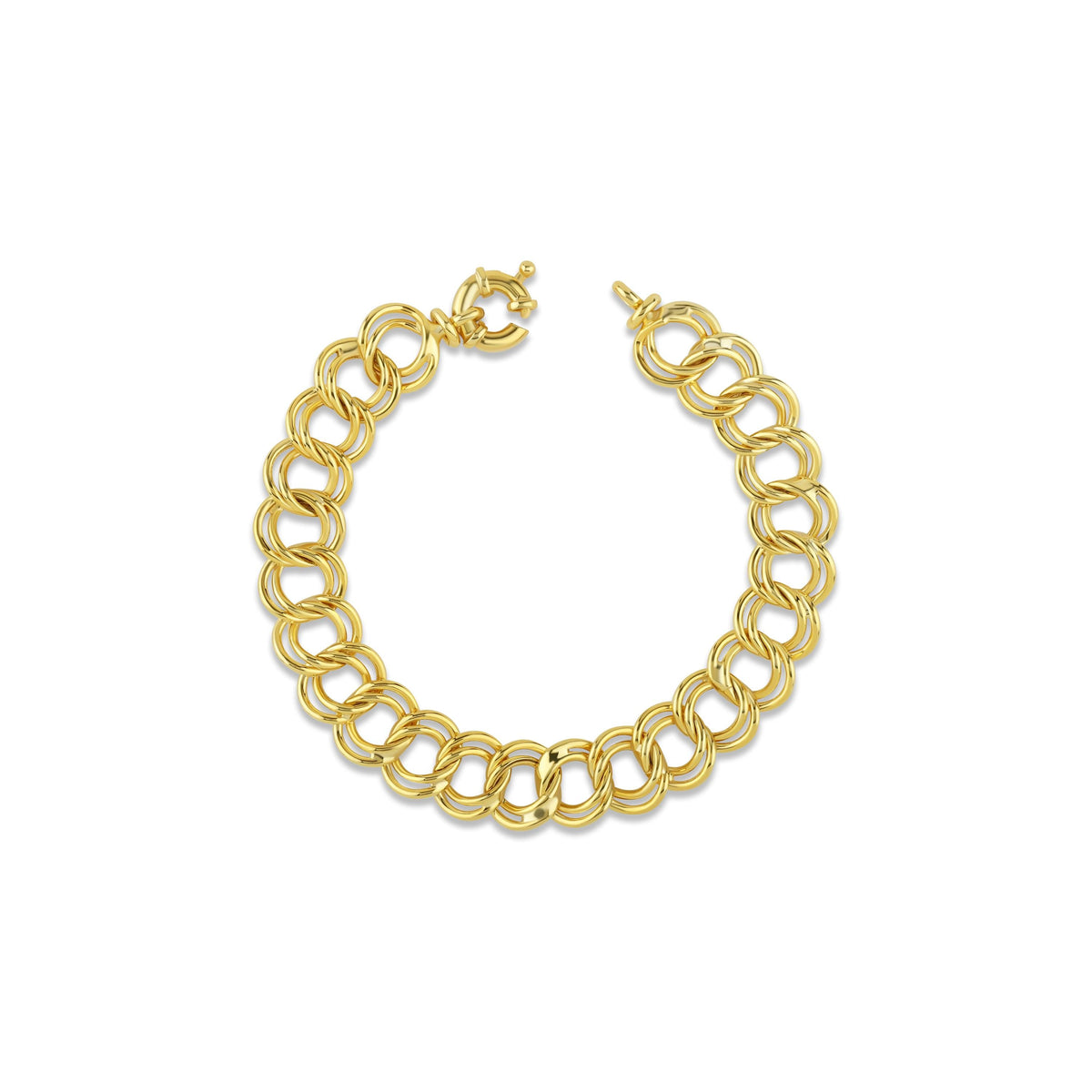 Gold Double Loop Chain Bracelet
