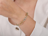 Gold Turquoise Enamel Infinity Bracelet