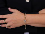 Gold Two Tone Link Bracelet