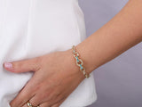 Gold Link Bracelet with Turquoise Detail