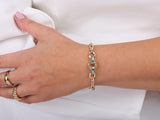 Gold Link Bracelet with Turquoise Detail