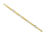 Double Link Bracelet with White Gold Accents