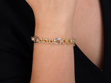 Double Link Bracelet with White Gold Accents