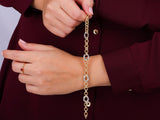 Double Link Bracelet with White Gold Accents