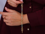 Gold Turquoise Enamel Infinity Bracelet