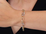 Gold Two Tone Link Bracelet