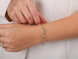 Gold Two Tone Link Bracelet