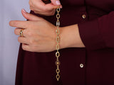 Gold Chain Bracelet with Compass Charm