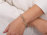 Gold Link Bracelet with Turquoise Accent