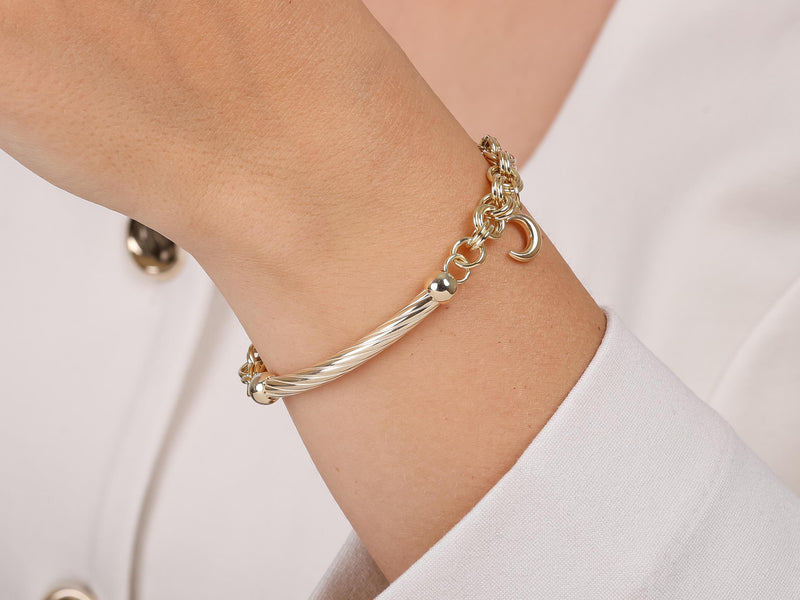Gold Moon Charm Bracelet