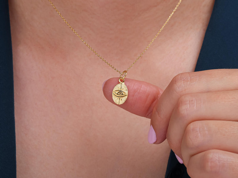 Gold Eye Pendant Necklace