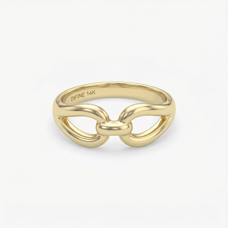 Solid Gold Linked Ring