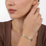 Gold Flexible Bracelet with Pavé Diamond
