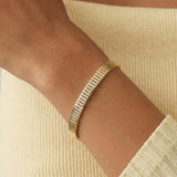 Gold Flexible Bracelet with Pavé Diamond