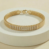 Gold Flexible Bracelet with Pavé Diamond