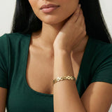 Gold Flat Oval Link Bracelet