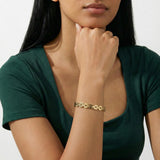 Gold Flat Oval Link Bracelet