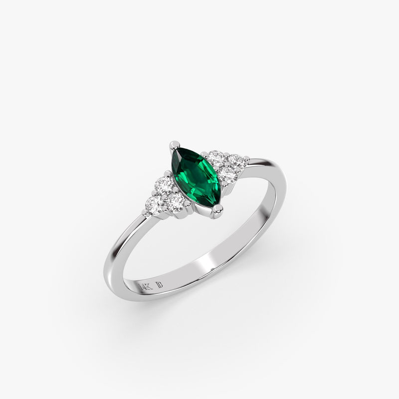 Marquise Emerald Ring in Gold