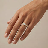 Oval Diamond Twisted Gold Ring