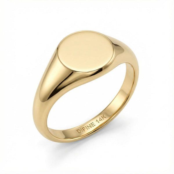 Solid Gold Oval Signet Ring