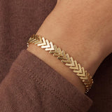 Gold Flat Chevron Bracelet