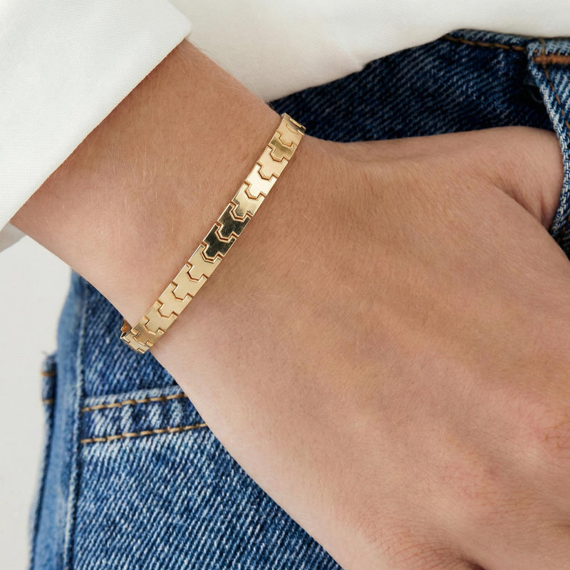Gold Geometric Link Bracelet