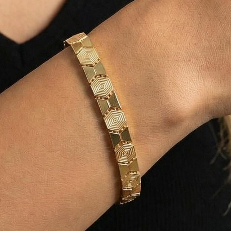 Gold Honeycomb Bracelet