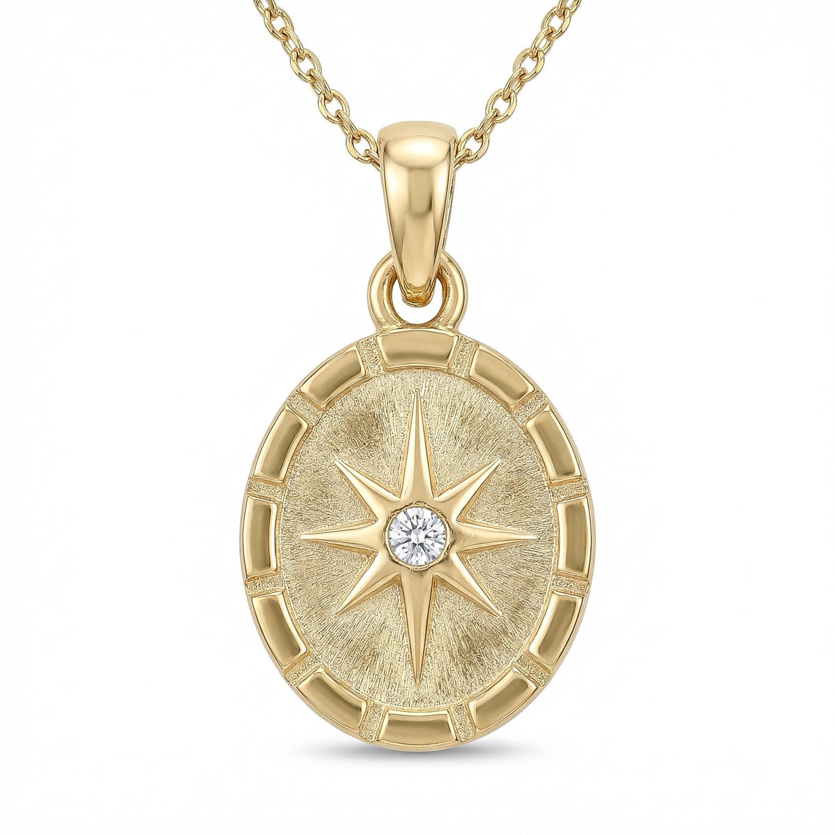 Gold Pole Star Pendant Necklace