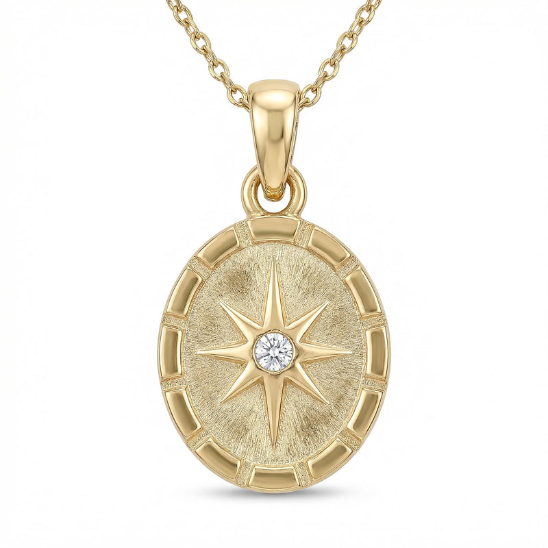 Gold Pole Star Pendant Necklace