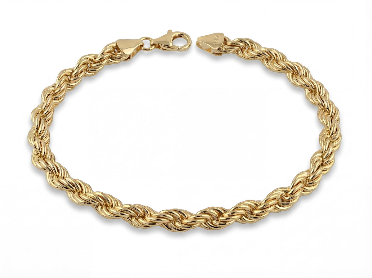 Gold Rope Chain Bracelet – 5.0mm