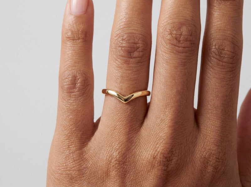 Gold Thin Chevron Ring