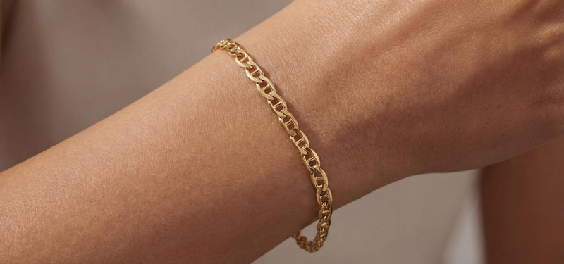 Solid Gold Mariner Chain Bracelet